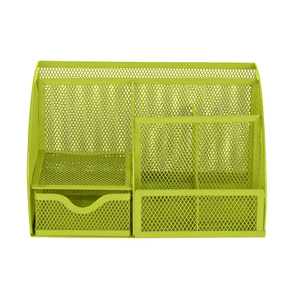 

Metal Pen Holder Barrel Student Multi-Function Desktop Storage Rack Seven Grid File Data Storage Rack
