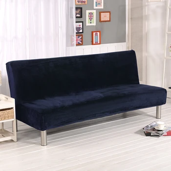 

Plush Folding Sofa Bed Cover Velvet Thick Slipcover Case For Armless Sofa Cover Sheet Couch Cover Elastic Futon Cover Winter