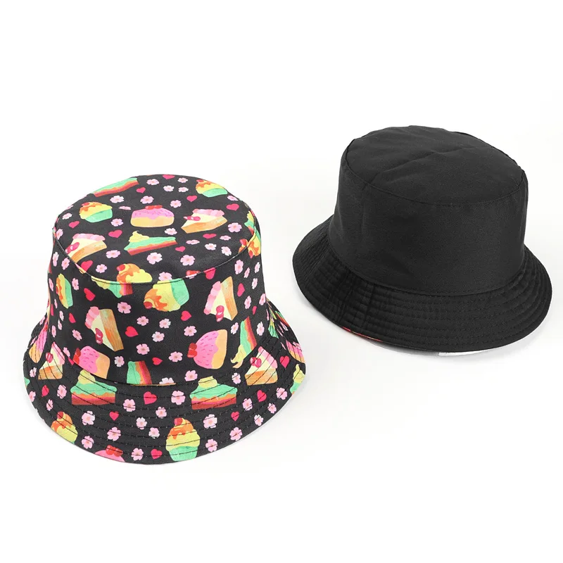 LDSLYJR Cotton Ice Cream Cake Print Bucket Hat Fisherman Hat Outdoor Travel Hat Sun Cap Hats for Men and Women 296 2