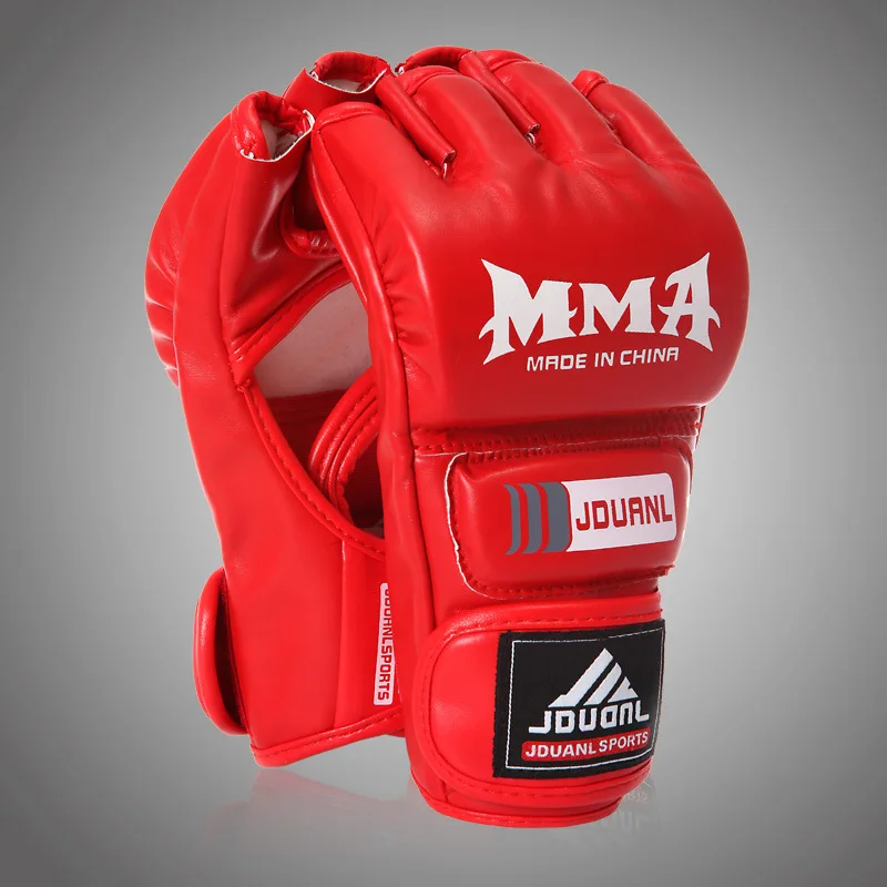 JDUanL ураган Половина Пальца боксерские перчатки ММА Боксерские перчатки UFC боксерские Перчатки тренировочные бои Санда половина пальцев перчатки