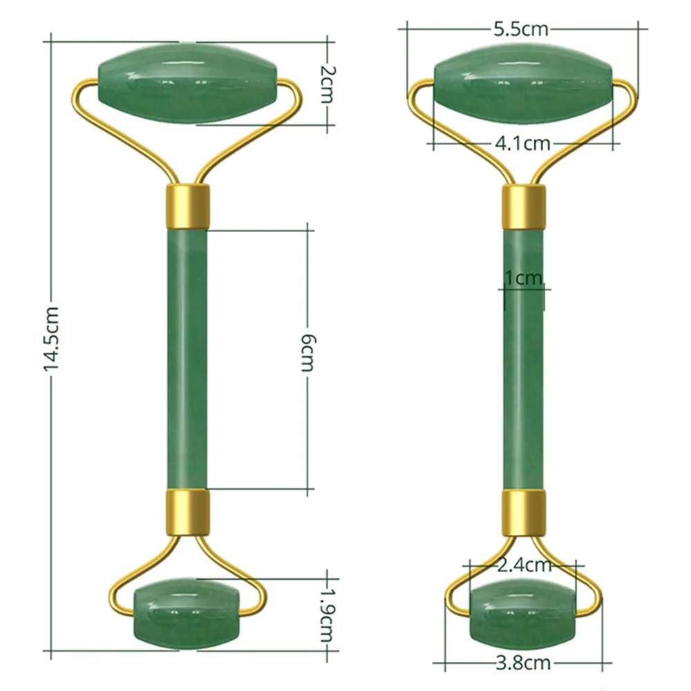 Зеленый нефритовый ролик для похудения лица, массажер для похудения, инструмент для лифтинга, натуральный нефрит, ролик для лица, камень, массаж кожи, уход за кожей, массажер