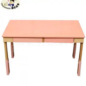 

256 Solid Wood Kindergarten Can Lift Folding Table And Chair Set Children Learn To Write Desk Baby Toys Eat Table And Chair