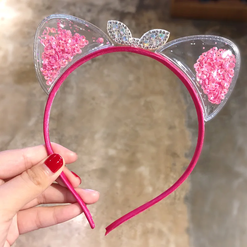 Mignon Cat Oreille Hairband Fille Bébé Coréen Enfants Quicksand Crown  Bandeau Cat Ears Fairy Princess Hair Accessoires pour femmes