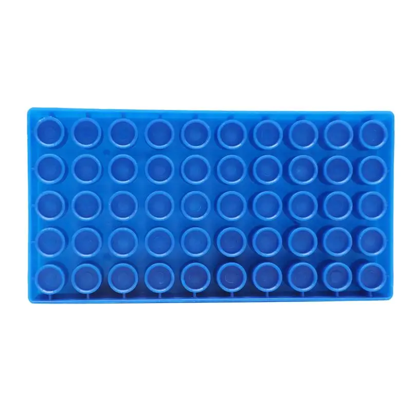 IKEME 2PCS Plastc Vial Rack 50 Holds Diameter Suitable For 12mm 1.5/2ml Vials Centrifuge Tube Racks Stackable Lab Supplies