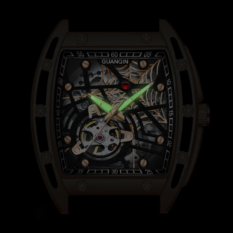 GUANQIN Men Mechanical Automatic Wristwatches Watch Skeleton Luxury Japan Movement Sapphire Waterproof Watches for Men Replica