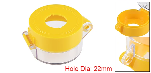 uxcell Two Feet Push Switch Button Protective Cover Control Station Circle Safeguard Cover Shell Yellow/Clear
