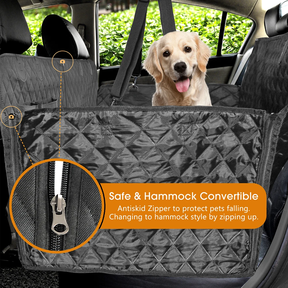 Baratos Funda de asiento de coche de perro acolchado de lujo para viajes de coche, funda de asiento de Banco de perro para coche, funda de cojín de hamaca para mascotas a prueba de agua