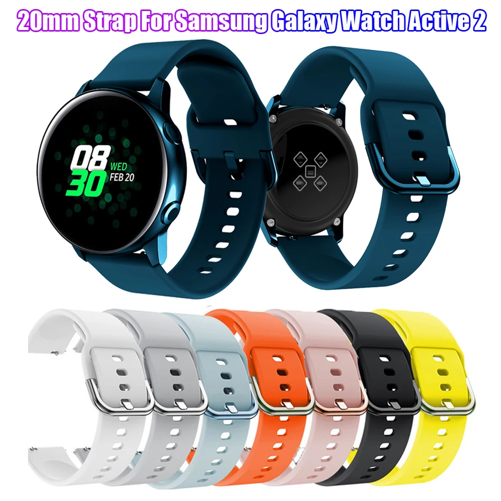 Силиконовый оригинальный спортивный ремешок для Galaxy Watch Active Smart Samsung 42 мм сменный