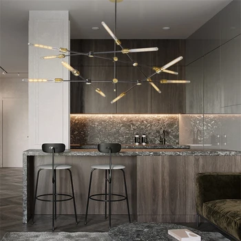 

Retro Iron Art Chandelier Lighting Nordic Simple Industrial Branch Lustres Decor Lamps Restaurant Living Room Modern Chandeliers