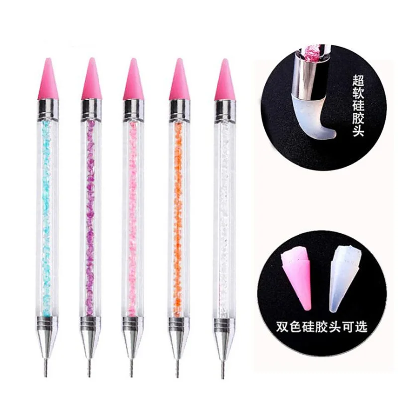 1pc Crystal Nail Beauty Drilling Tools Silicone Soft Head Pointing Pen Jewelry Making Phone Case Rhinestone DIY Office Home Tool