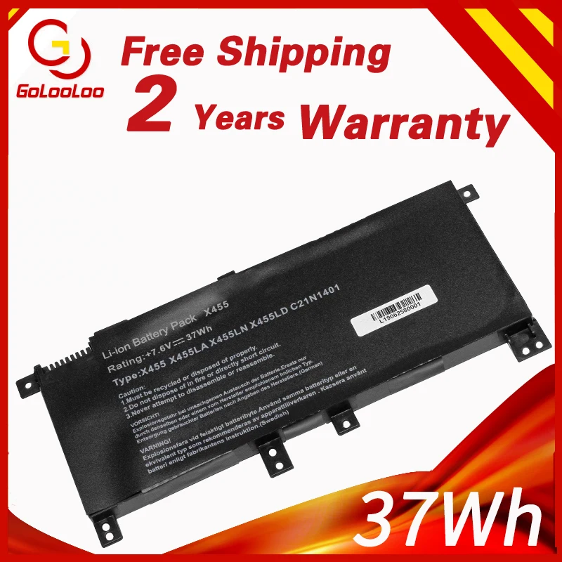 Golooloo 7.6V 37Wh C21N1401 Laptop Battery for Asus X455 X455L X455LA