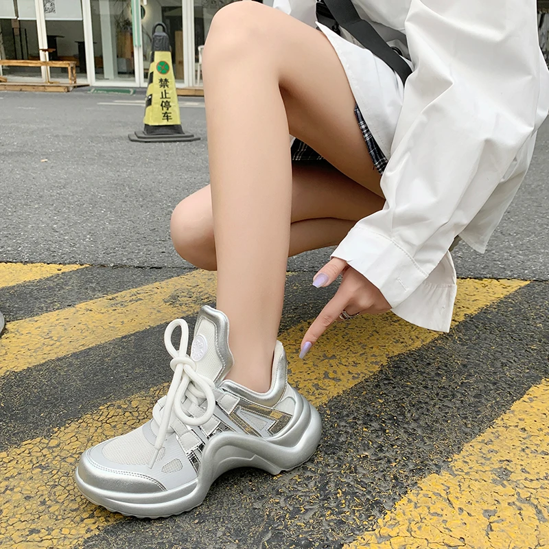 Women Casual Sneakers Spring Autumn summer Breathable Women Shoes Lace Up Female Comrfortable Platform Shoes Women