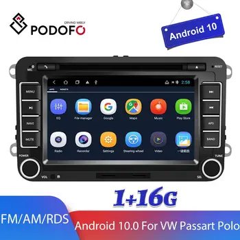 

Podofo Android 10.0 7'' Car Radio 2Din FM/AM/RDS/GPS Multimedia Player For VW Skoda Passart Polo Golf Toyota Nissan