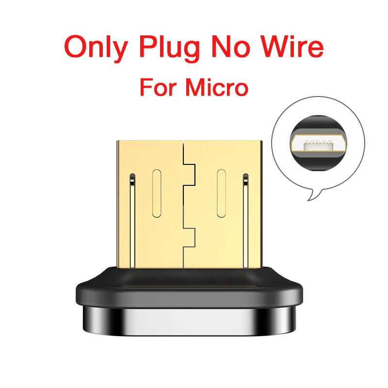 CAFELE QC3.0 Магнитный Micro USB кабель для iPhone type USB C зарядный кабель для Xiaomi huawei samsung Магнитный зарядный кабель 2 м провод для передачи данных - Цвет: Only plug for micro