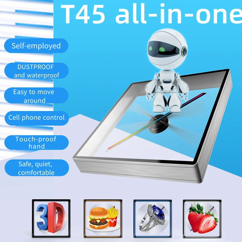 T45 WIFI 3D Голограмма фонасветильник рекламный дисплей светодиодный вентилятор
