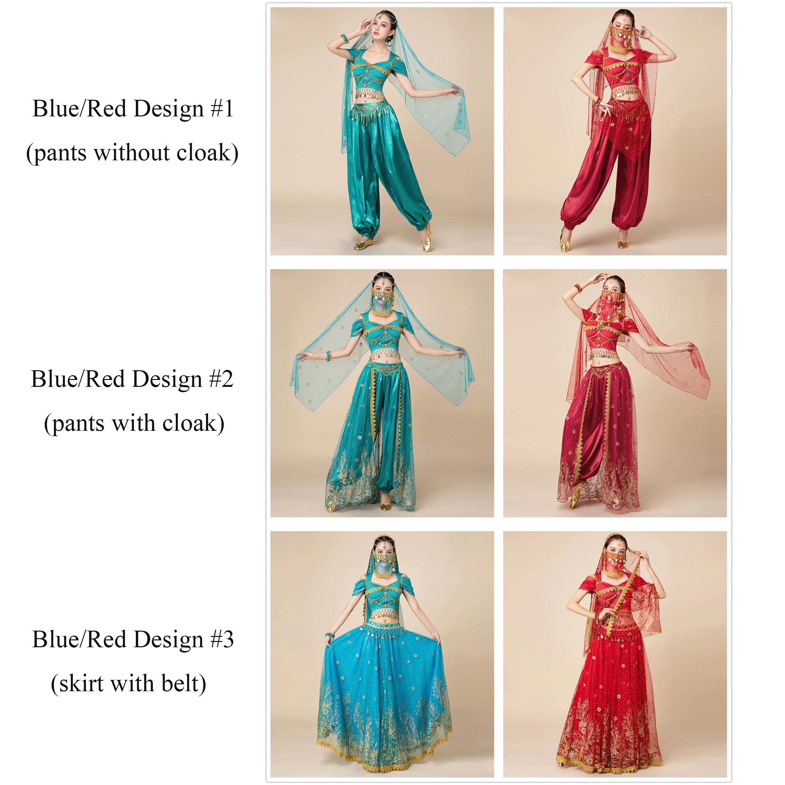 Festival Arabian Princess Costumes Indian Dance Embroider Bollywood Jasmine Costume Party Cosplay Jasmine Princess Fancy Outfit