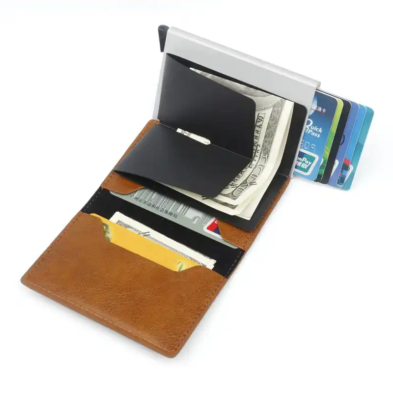 JEWISH STAR of DAVID black leather bifold passport wallet card holder
