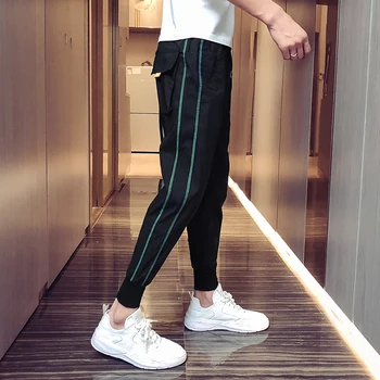 

Men Pants Men's Sporting Pants Casual Fashion Sweatpants High Quality Side Stripe Jogger Pants Skinny Trousers Pantalones Hombre