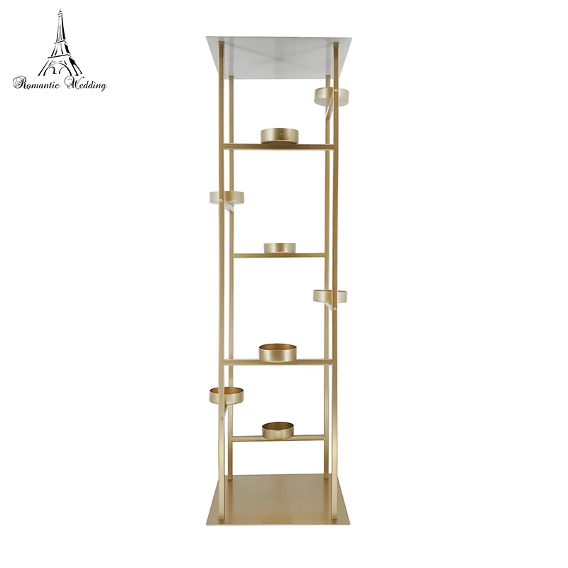 

Gold Metal Iron Flower Stand Candle Holder for Wedding Decoration Floral Arrangement Floristic Table Centerpiece Decor