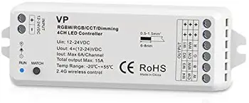 

4 Channel LED RF Controller RGBW/RGB/CCT/Dimming Controller PWM Constant Voltage Controller 12-24V