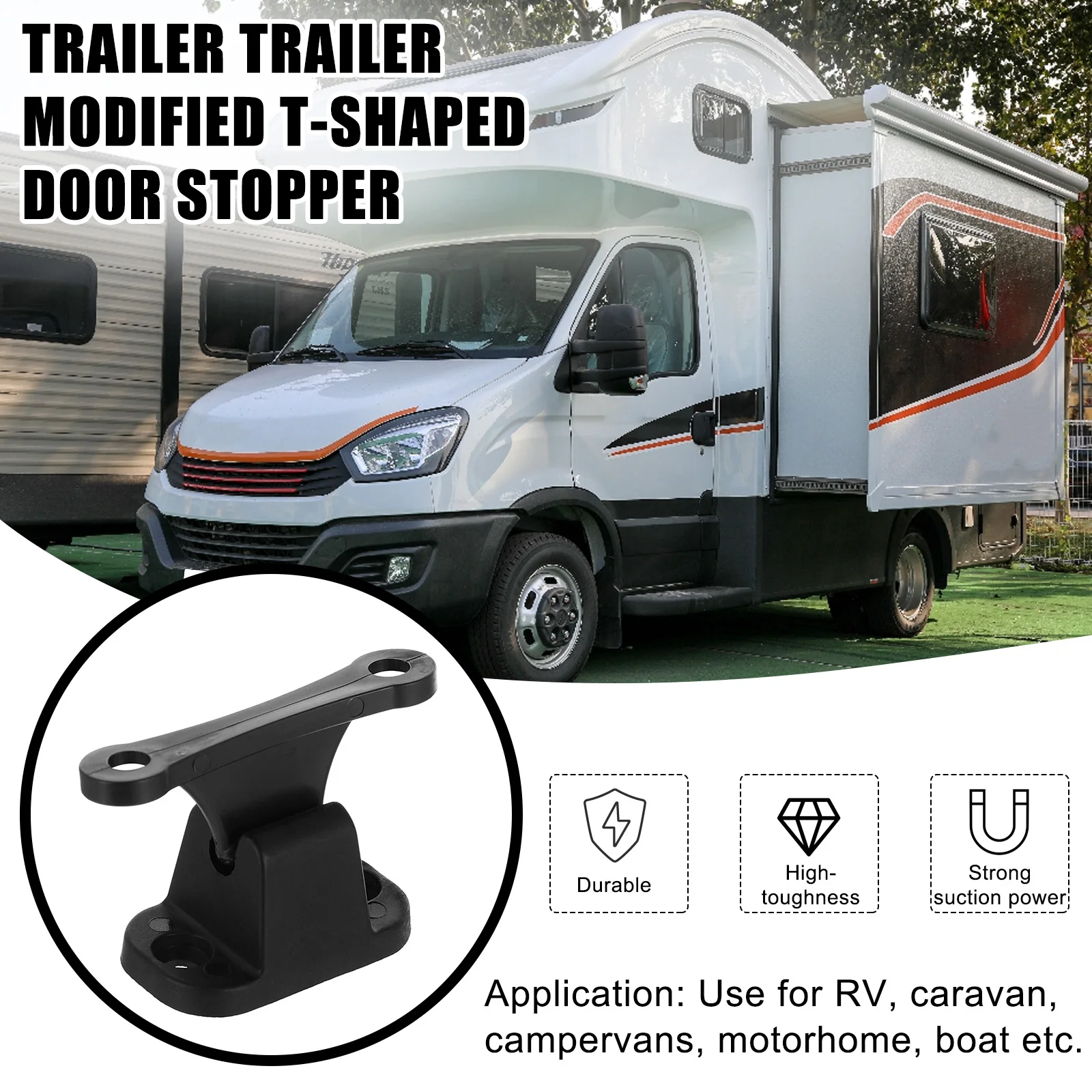 RV Door Retainer Kit RV Baggage Door Catch Compartment Clips Latch Nylon Door Catch Holder Cargo RV Trailer Stop Entry for Caravan Motorhomes