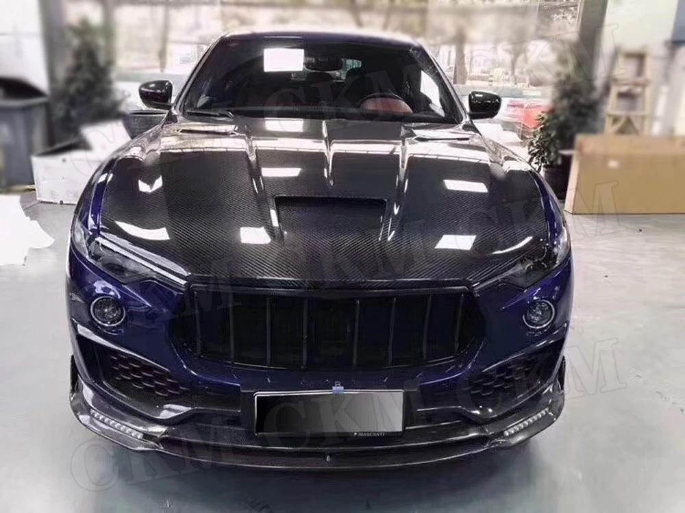 Сухой углеродного волокна передняя крышка капота двигателя крышка капота для Maserati Levante- MS стиль кованый карбоновый Комплект кузова автомобиля Стайлинг