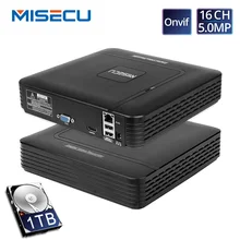 MISECU H.265 Mini NVR Full HD real P2P 16CH/8CH 5MP 16CH 1080P Video grabador de detección de movimiento ONVIF para sistema de seguridad de cámara IP