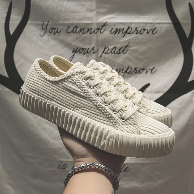 US $17.50 Canvas Shoes Women Autumn Vulcanized Shoes Corduroy Fabric Fashion Breathable Ladies Casual Sneaker