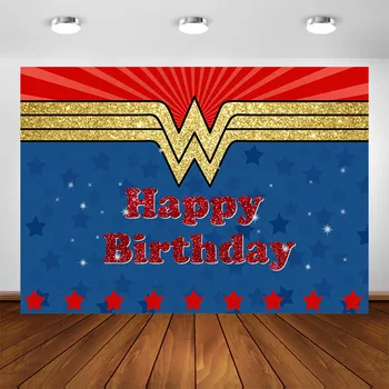 

Wonder Girl Party Backdrop Wonder Woman Super Girl Birthday Party Decorations Banner Customized Photography Background