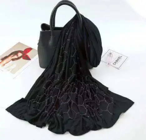 

J7 10 pcs High quality diamond jersey scarf cotton plain elasticity shawls maxi hijab long muslim head wrap long scarves/scarf