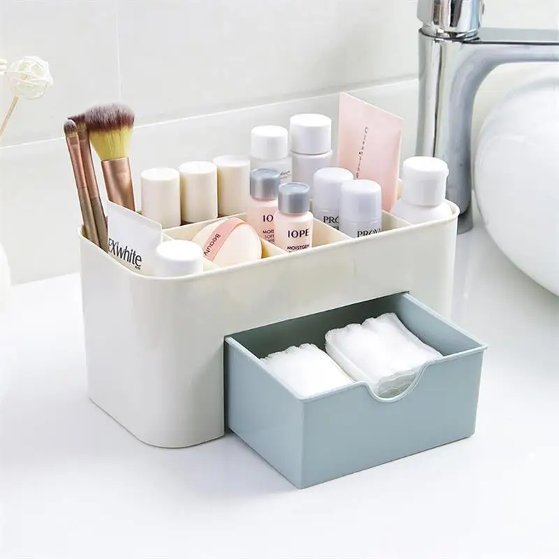  Drawer Type Double-layer Cosmetic Storage Box Multi-grid Necklace Jewelry Desk Dresser Storage Shel