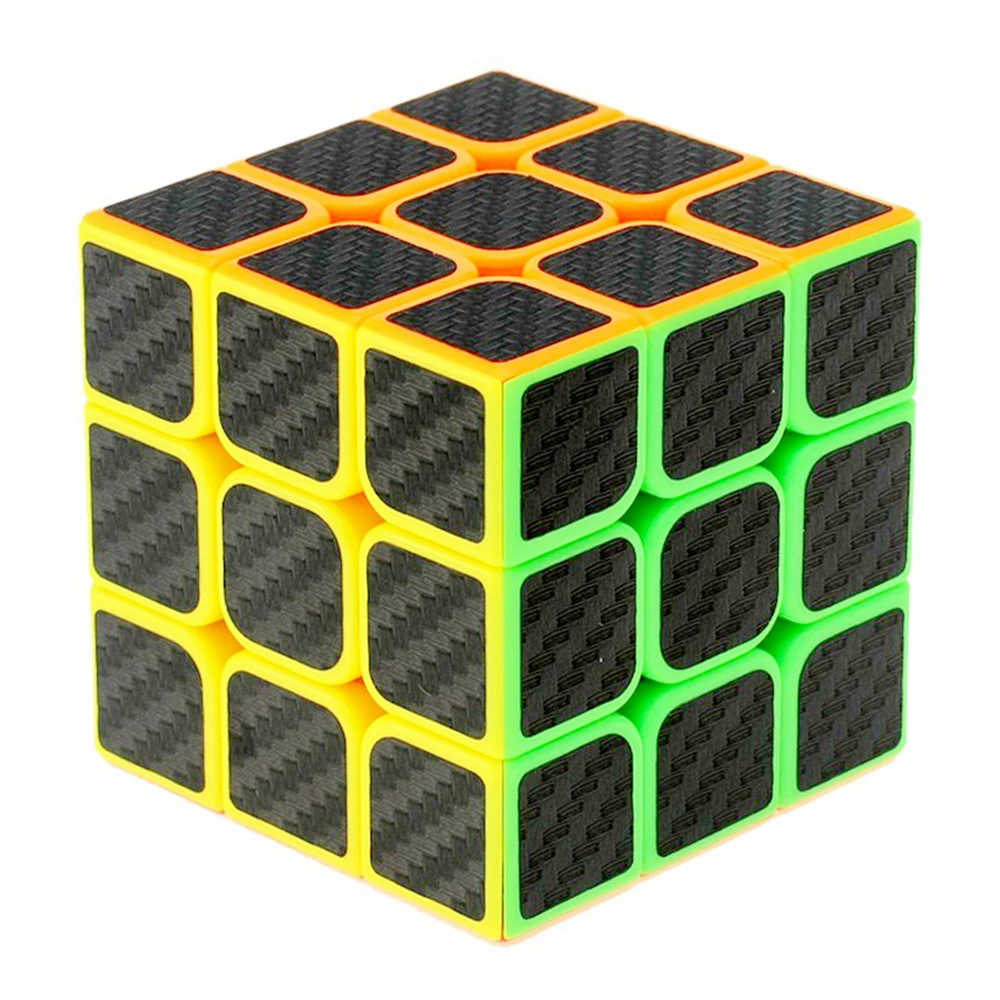 Zcube углеродного волокна Стикеры 3x3x3 Скорость Magic Cube Игра Головоломка кубики развивающие игрушки подарок для Для детей