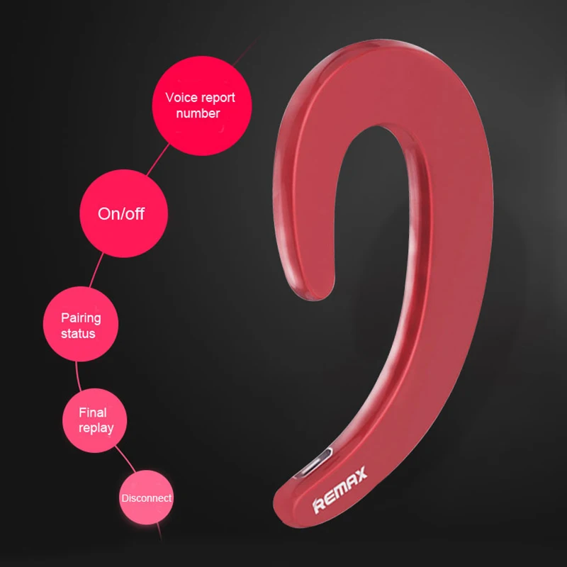 Remax T20 Беспроводная Спортивная bluetooth-гарнитура с ушным крюком, Hi-Fi, стерео, басовый шум, автомобильная Музыкальная гарнитура, тонкая для Iphone, samsung, Huawe