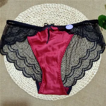 

E586 Gray Briefs women's crotch on cotton bottom simple mid-waist lace nylon seamless breathable sexy soft package buttock