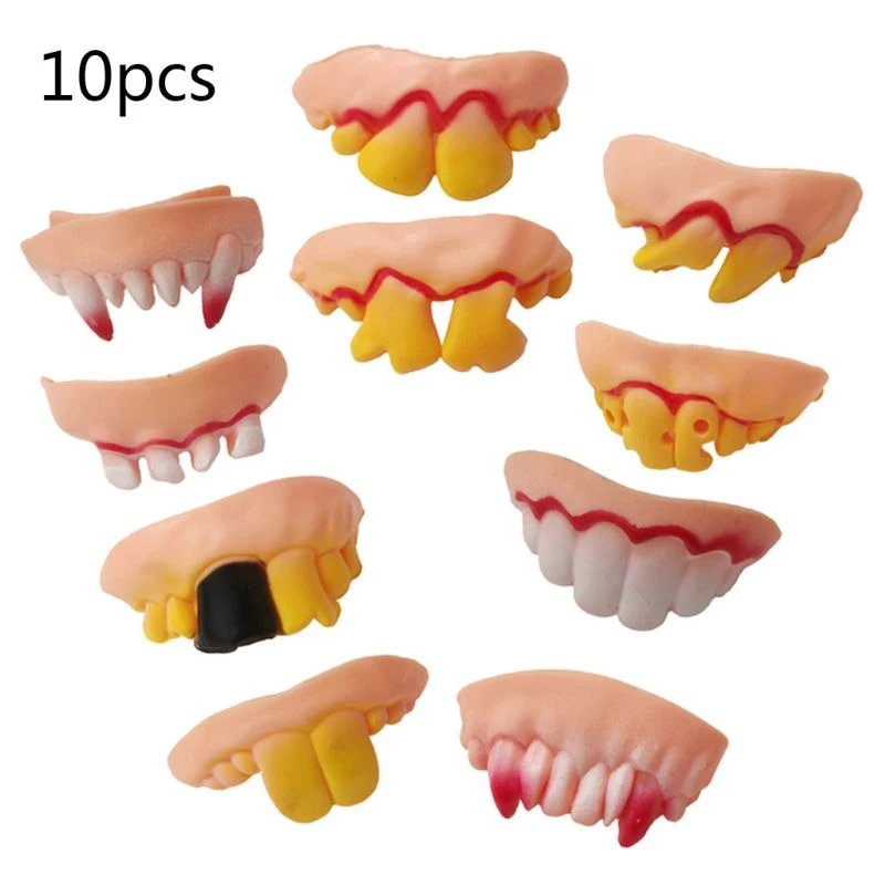 Deguisement D Halloween Pour Deguisement De Vampire Fausses Dents Modele De Prothese Dentaire Moche Astuces Amusantes Et Accessoires De Blague 10 Pieces Ensemble Aliexpress