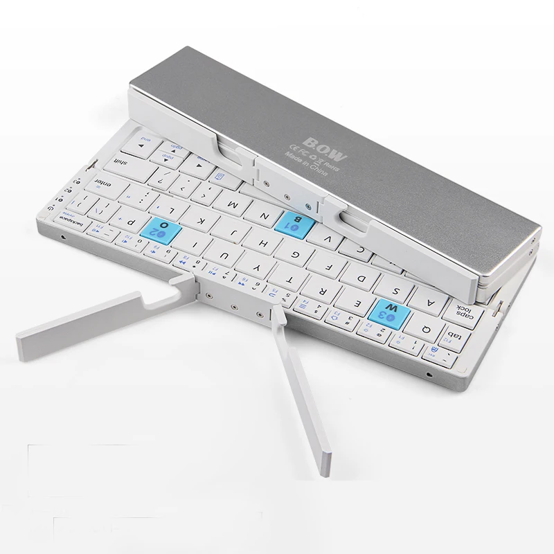 3段折りたたみ式Bluetoothワイヤレスキーボード,折りたたみ式