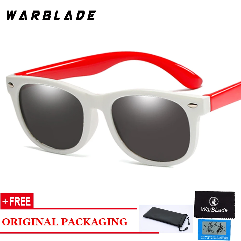 white red WarBlade Модные Детские поляризованные солнцезащитные очки TR90 для мальчиков и девочек Детские солнечные очки силиконовые защитные очки детские очки UV400 Oculos - Цвет линз: white red