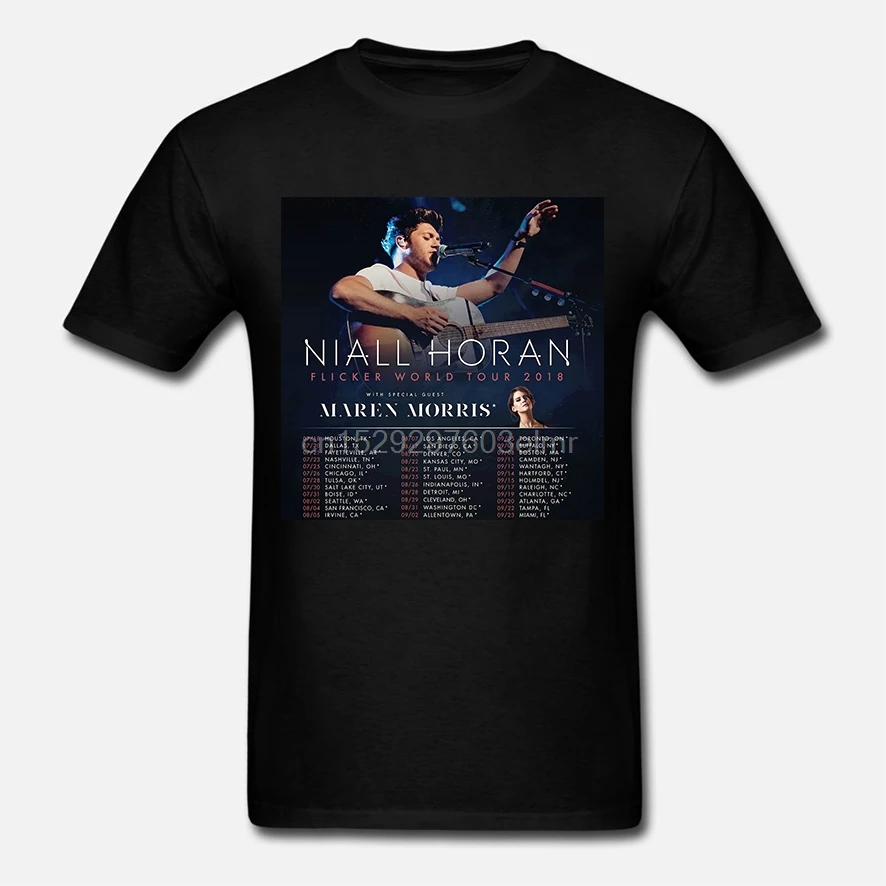 Cool T Shirts For Sale Men Niall Horan Flicker Tour Dates S-3Xl Size Crew Neck Short Sleeve Tee |