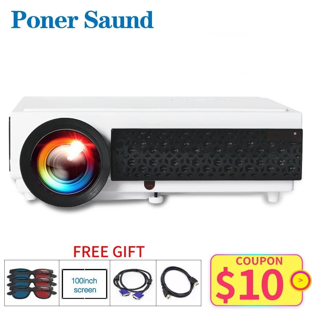 Poner Saund LED96 + Проектор 6.0 Android проектор 3D Домашний кинотеатр WIFI 100 дюймовый экран