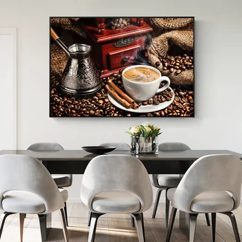

Modern coffee theme wall art painting coffee beans art painting poster