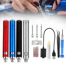 

DC5V 15W USB Charging 510 Interface Soldering Iron Tip Built-in Rechargeable Battery Charging Solder Iron Set With Solder Wire