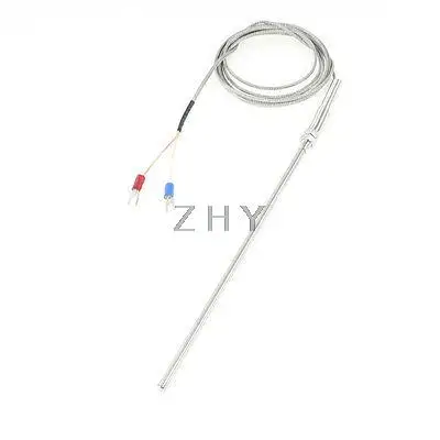 

K Type 800 Degree Celsius Spring Load 20cm Long Probe Thermocouple Sensor 2m