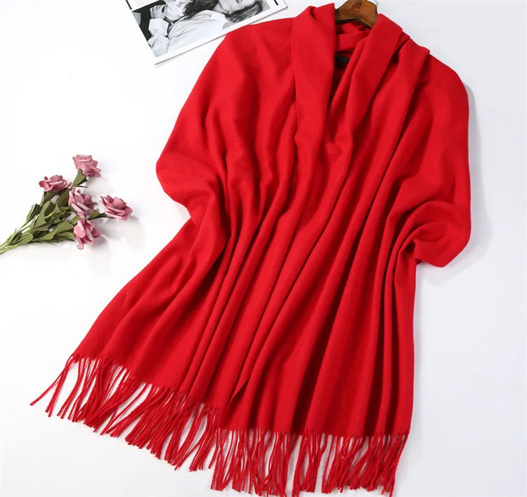 Brands Warm Cashmere Scarf Female Thick Soft Winter Poncho Brown Long Shawl Plaid Wrap For Women Tassel Stoles Lady Wool Scarfs