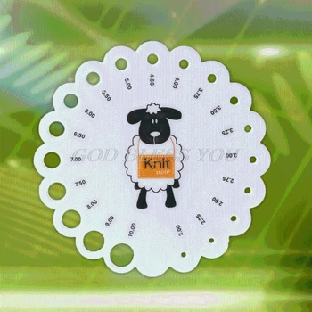 

Round Size 2mm -10mm Knitting Knit Needle Sizer Gauge Measure Ruler Tool