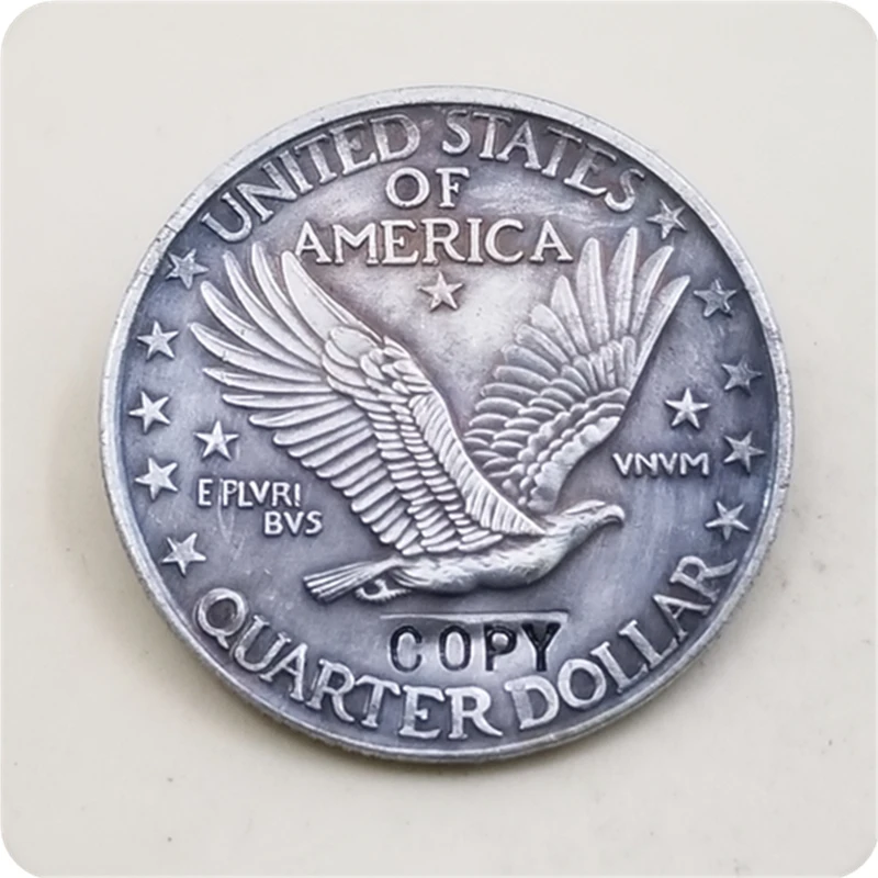 США 1916 стоящая Статуя Свободы четвертак с дельфинами имитация монеты