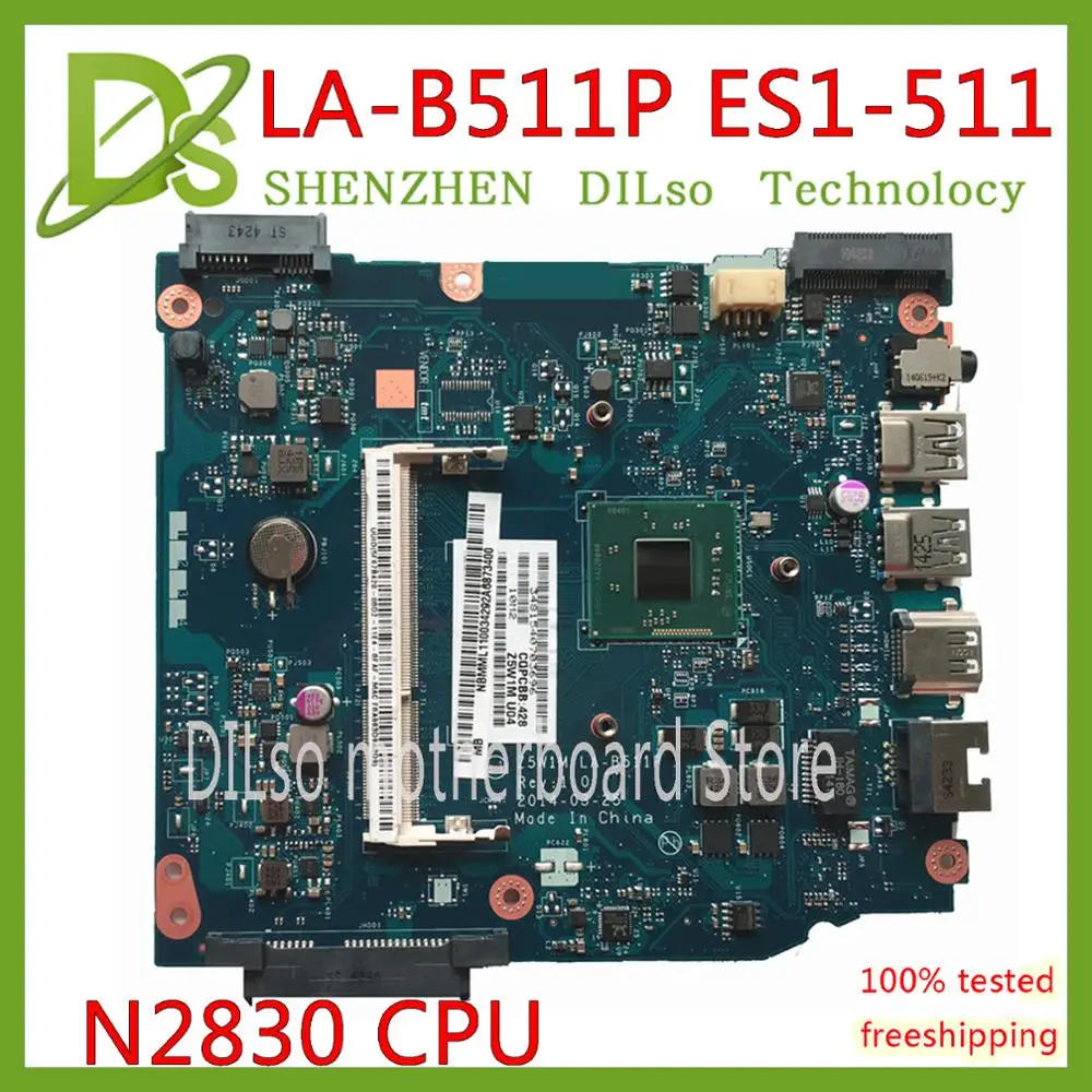 KEFU LA-B511P материнская плата для acer Aspire ES1-511 NBMML11002 Материнская плата ноутбука Z5W1M LA-B511P SR1W4 N2830 DDR3 работы