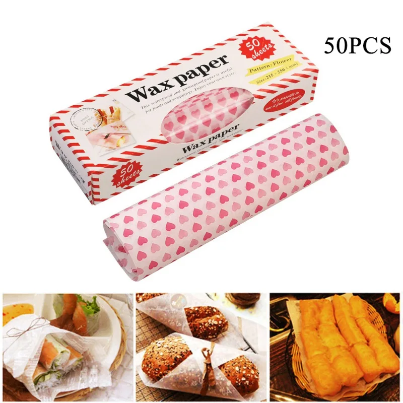 50PCS/Set Wax Paper Food Grade Grease Paper Food Wrappers Wrapping Paper For Bread Sandwich Burger Fries Oilpaper Baking Tools 50PCS/Set Wax Paper Food Grade Grease Paper Food Wrappers Wrapping Paper For Bread Sandwich Burger Fries Oilpaper Baking Tools
