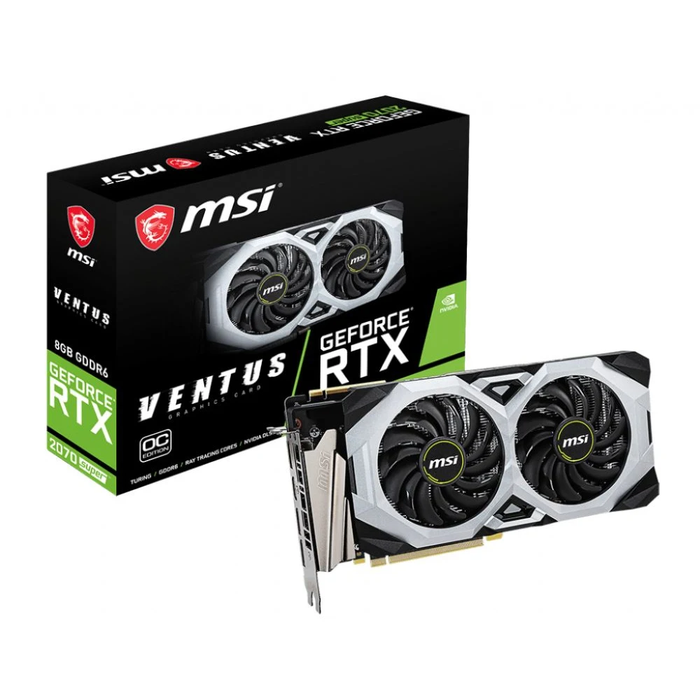 Видеокарта MSI PCI-E RTX 2070 SUPER VENTUS OC NV RTX2070SUPER 8192Mb 256b GDDR6/14000/HDMIx1/DPx3/HD