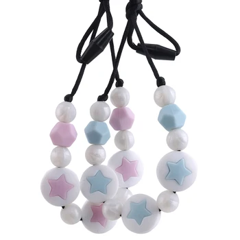 

Baby Teether Silicone Necklace 1PC Collar Lactante Silicone Beads For Baby Charm Pendant Necklace Baby Toy