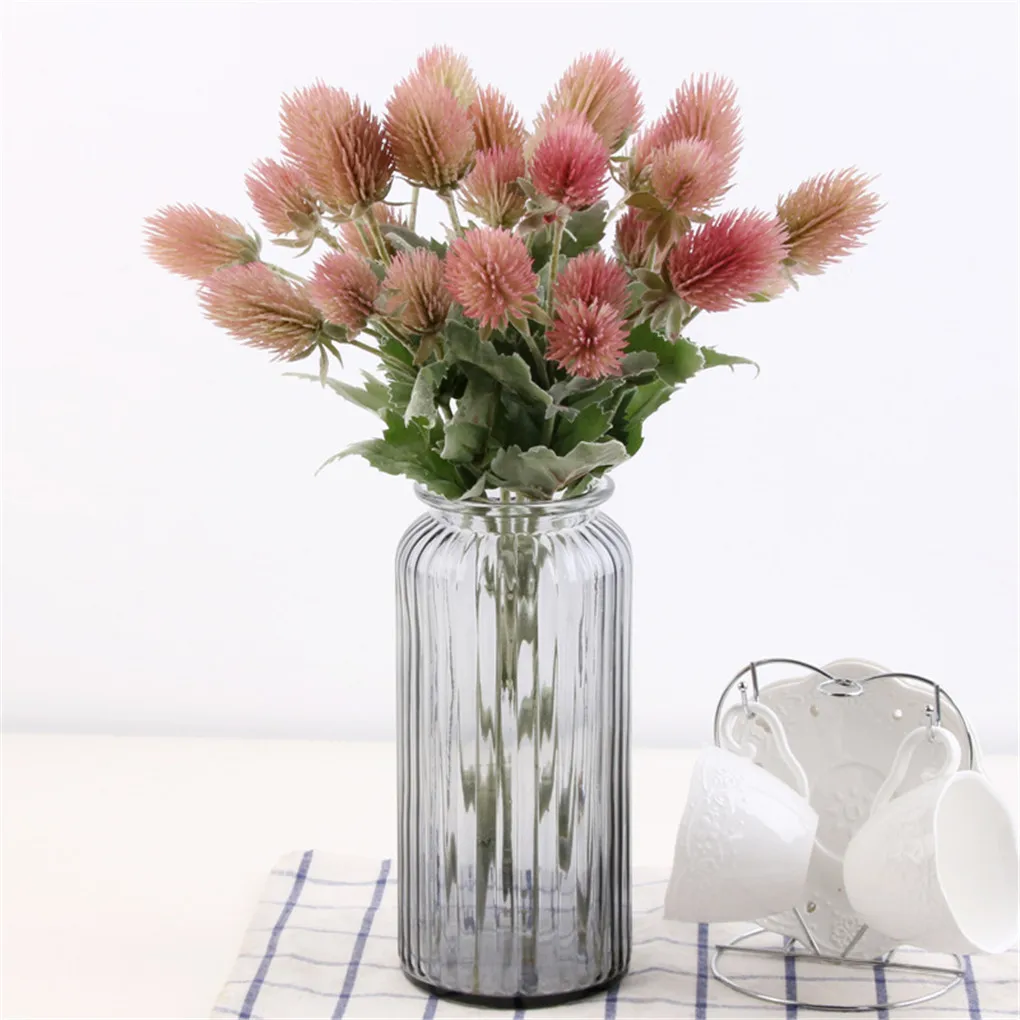 Artificial Thistle Flower Simulation Bouquet Home living room Office Floral Decor Wedding Party Fake | Дом и сад